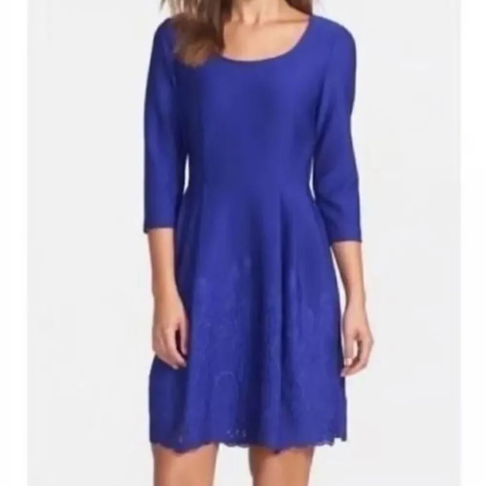 NEW Betsey Johnson Colbalt Blue Scalloped Hem Dress Women’s 10